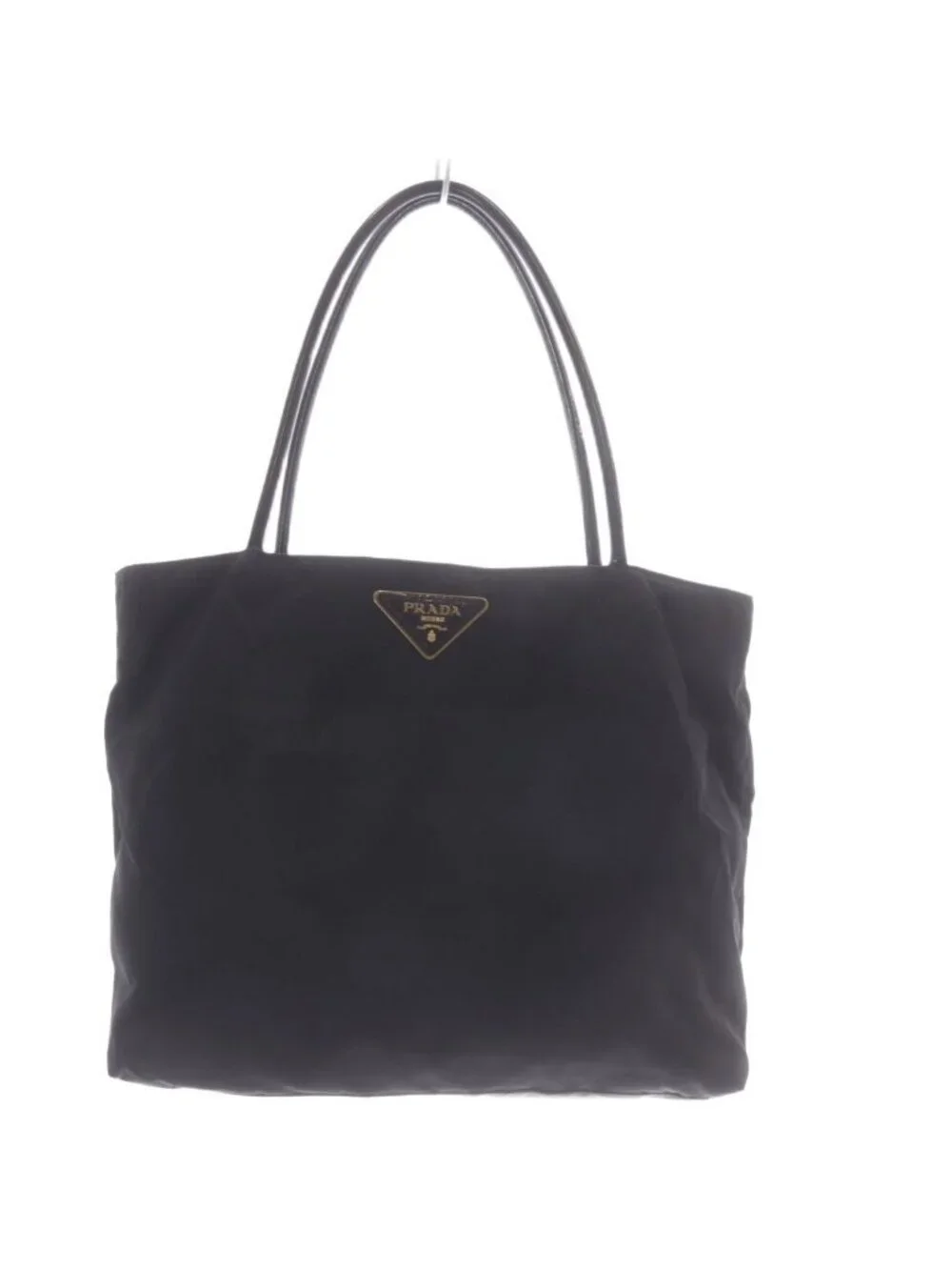 Prada Tote Bag Triangular Plate Nylon Black